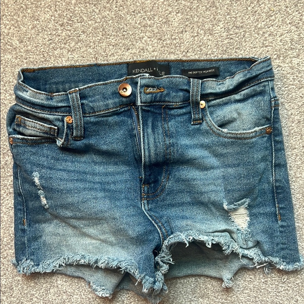 Kendall & Kylie Blue Distressed Jean Shorts